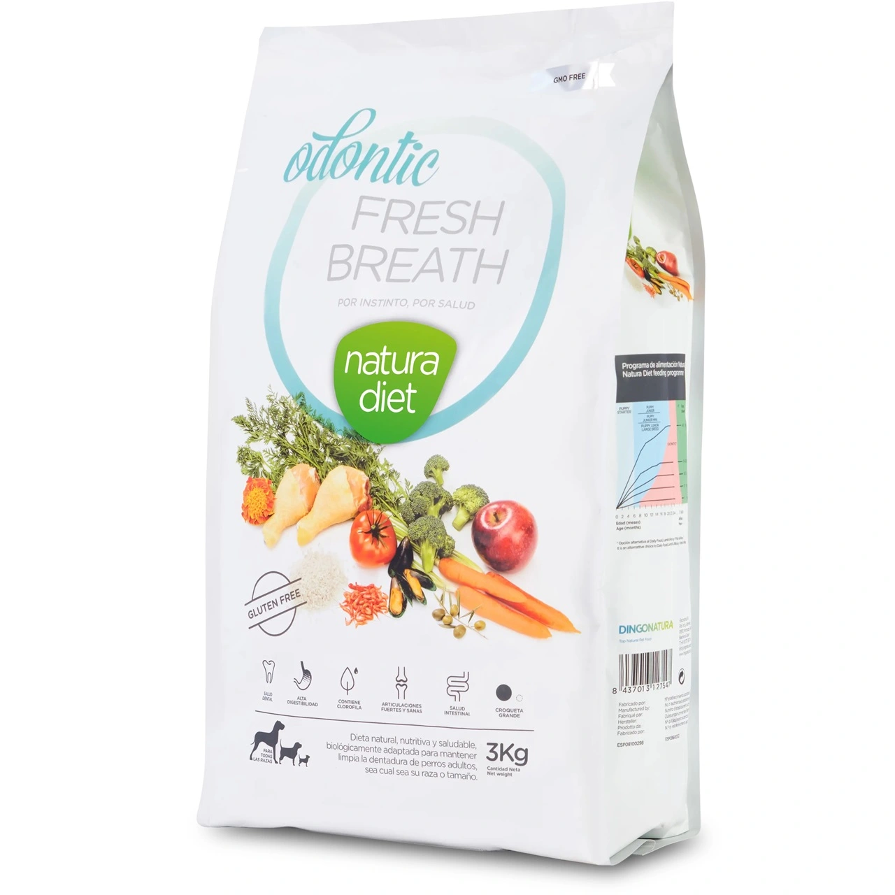 Natura Diet Odontic Frisk Mund Hundefoder 3 kg - Tandpleje til hunde